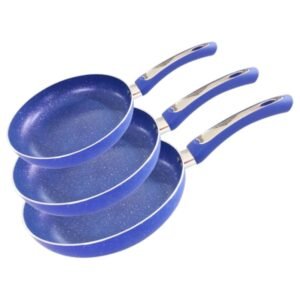 JGO DE 3 PIEZAS DE SARTENES 20 24 Y 28 CM DE MARMOL HSM COOKS MASTER ® AZUL