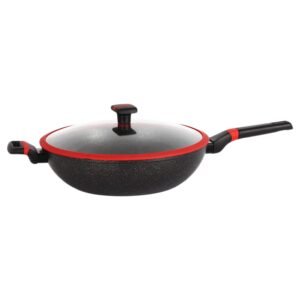 WOK MARMOL NEGRO 34 CM TAPA DE SILICON